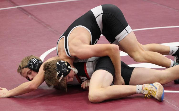 Devin Nuttelman (CCO) wrestles an opponent earlier this season. PCN file photo by Travis Lane.