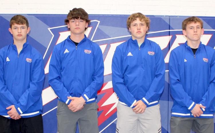 HPC golf: Jacob Lesiak, Kyler Hans, Chase Owens and Carson Swedeburg. Photo provided by Stephanie Carlson, HPC yearbook.