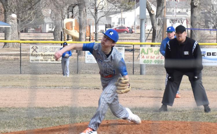 Brayden Santos pitches for the Titans on Saturday. PCN photo by Beth Sparrow