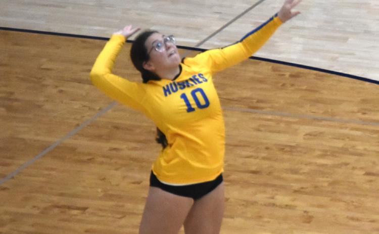 Nevaeh Martinez serves one earlier this season. PCN file photo by Kirk Sparrow.