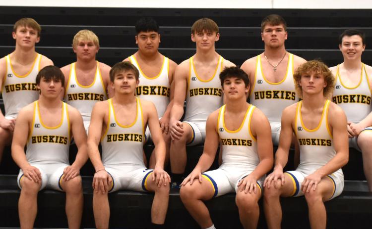 2024-25 S-RC wrestling team: (front row) Traven Reznicek, Deegan Vargas, Owen Krafka, Logan Lindsley; (back) Coy Vrbka, Eli Fjell, Logan Pospisil, Jett Vrbka, Collin Vrbka and Urijah Grant. Not pictured: Carter Eickmeier and Dominic Pleskac. PCN photo by Beth Sparrow.