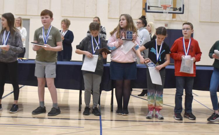 Receiving plaques were Dane Jarosz, Audrey Gardner, Briar Crawford, Rebekah Werth, Atalissa Sparrow, Olivia Linn, Samuel Jameson, Emma Frazier and Molly Tandy. PCN photos by Beth Sparrow