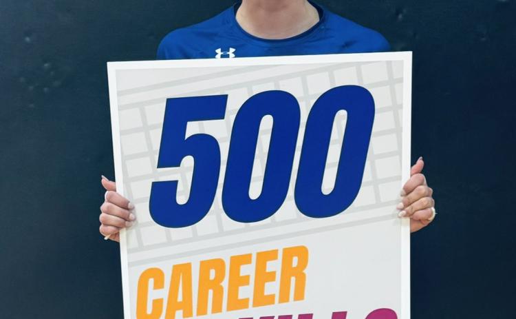 Senior Courtney Carlstrom (High Plains) achieved a career goal of 500 kills this last week.