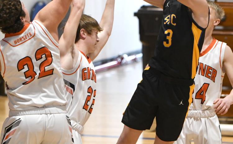 Dalton Pokorney led the Huskies with 21 points on Saturday in their first round win over Giltner. PCN photo by Rick Holtz