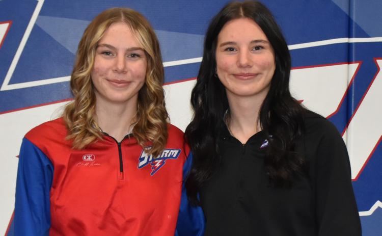 Bailey Gress and Dakota Gress (HPC girls wrestling). PCN file photo.
