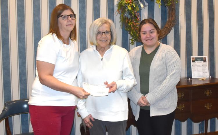 Heritage Bank has an employee giving program “Heritage Cares”. Employees have the opportunity to give $10 to participate in “Jeans Fridays”. At the end of the month they draw a nonprofit organization to donate the funds. This month’s donation of $622.50 went to the Stromsburg Giving Tree. Pictured are Stacy Steager, Sue VanHousen and Angelica Noziska. Sue is with the Giving Tree and the other two are with Heritage Bank. PCN photo by Beth Sparrow.