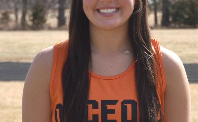 Osceola seniorAddie Theis won the 300 lH and the triple jump, while placing second in the 100 meter hurdles. PCN photo by Beth Sparrow.