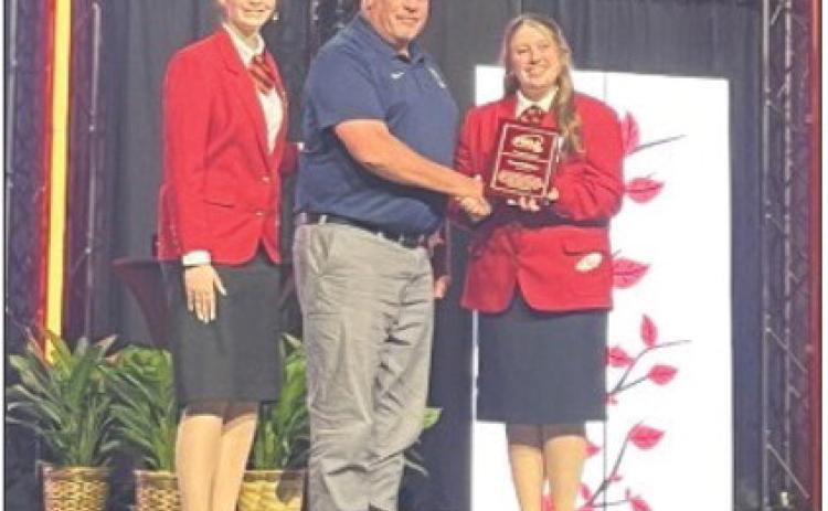 Mr. Brent Hollinger of Cross County High School was awarded the Administrator of the Year by the State FCCLA on Sunday. Photo provided.