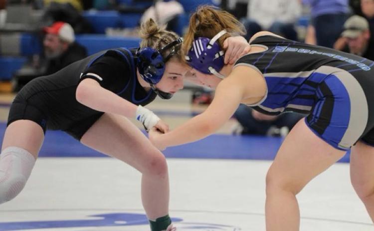 Shelby-RC senior Arianna Schutt recorded her 100th mat win last week. She finished fourth at 120 pounds in Utica on Saturday. PCN photo by Travis Lane