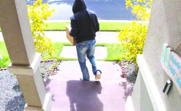 Above: Porch pirates are people who steal packages off front steps and porches. This season is prime time for them. Photo provided.