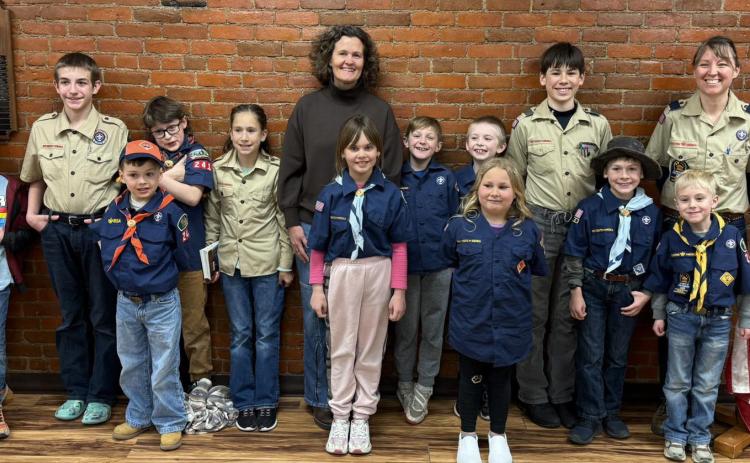 Monday evening Jana Hughes spoke to the Scouts in Stromsburg. She talked about the legislative process, how it works and some tax talk. The scouts agreed vaping is bad and suggested a law banning it. Photo provided.