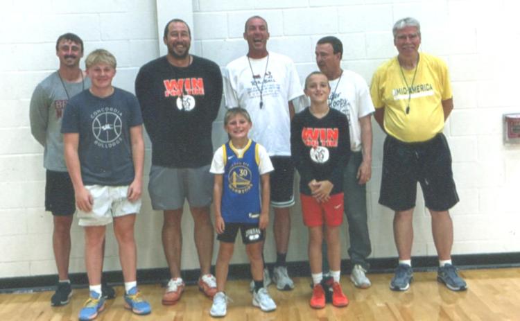 Mike Trader BB Camp- Front (L-R); Rylan Brandenburger, Cruz Tonniges, Jeter Zelasney. Back- Jared Samuelson, Jason Zelasney, Clark Ribble, Bill Gavers, Mike Trader. Photo provided.