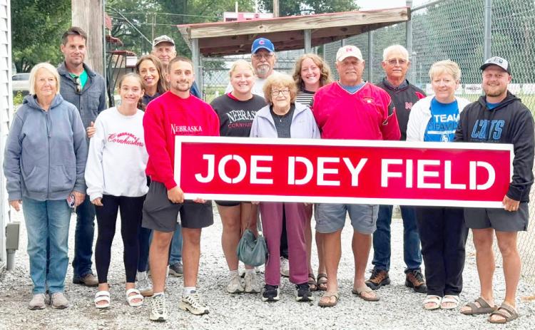 Family, friends and former players were on hand as the Gresham Ball Filed was named Joe Dey Field. Photos were provided.