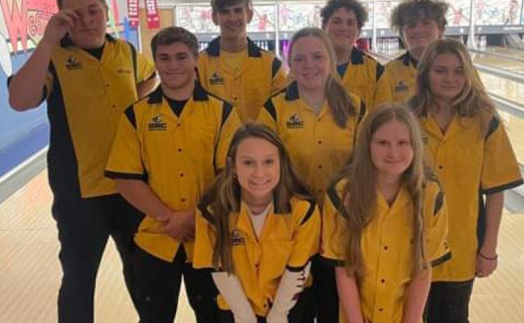 The Unified Bowling team at Shelby-Rising City started their season. Pictured are the ones who competed Monday at the Columbus dual. Photo provided.