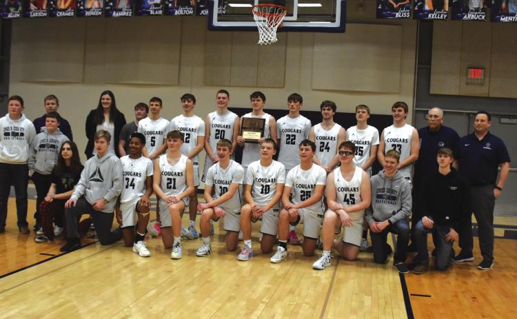 Front Row: Axel Vapenik, Brad Lott, James Keilig, Benji Cooper, Colter Larson, Eli Greenwall, Benson Seim, Gabe Nuttelman, Cannen Mooney, Devin Lonsdale and Gunner David. Back Row: Briar Crawford, Abe Peterson, Coach Chatrice White, Jacob Smith, Talon Carter, Thatcher Hanson, Brock Allen, Wyatt Hengelfelt, Kole Crawford, Langdon Arbuck, Sawyer Anderson, Carson Schaefer, Coach Bob Waltman and Coach Jimmy Blex. PCN photo by Beth Sparrow.