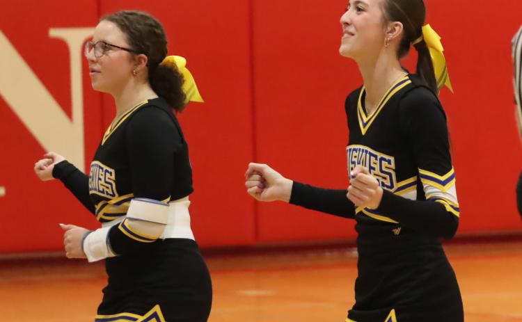 Huskies Cheerleaders at C2-1 Subdistrict Basketball
