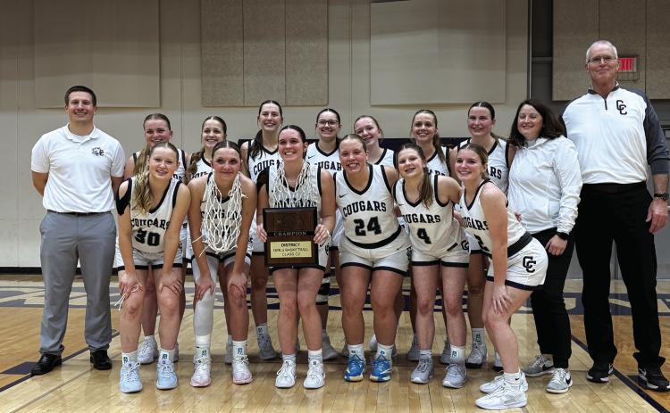 Front Row: Kelsey Brehm, Bricelynn Larson, Lindee Kelley, Chesney Sundberg, Beretta Webb, Delainey Cramer; back: Coach Mitch Boshart, Ema Dickey, Olive Peterson, Adrienne Waller, Cortina Donnelly, Hadley Larson, Edie Peterson, Ella Clark, Coach Johanna Nielsen and Coach Kip Allison. PCN photo by Rick Holtz.
