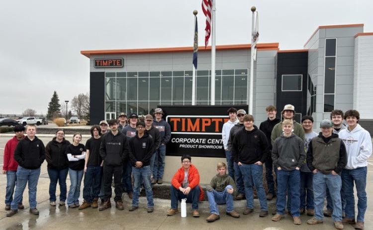 Class of Welding students from Shelby-RC High School visited the Timpte factory in David City last week. PCN photo was provided.