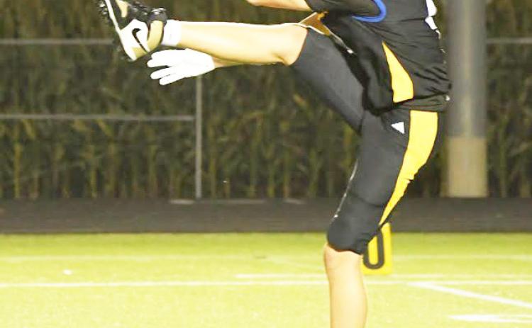 With a punt of 60 yards Friday night, Jarren Kravig set a new Shelby-Rising City 8-man football school record for longest punt. Jarren’s punt broke the previous record of a 54-yard punt by Mick Hoatson in 2020. Photo was provided.