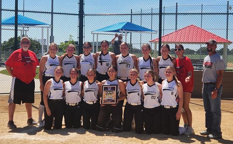 The summer Polk County Slammers won districts by winning four games over the weekend and qualify for state! They won Class C District 5 for 18 and under. Currently they are 12-3 and play at Twin River on Tuesday the 18th, followed by a home game on Wednesday the 19th. State will be in Hastings at the softball complex on July 5-7. Photo provided.