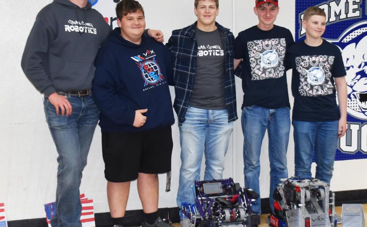 Taking home awards were 5155E and 5155A. Pictured left to right are Dane Holtzen, Brett Williams, Andrew Dubas, Marshall Johansen and Sam Haug. PCN photos by Beth Sparrow
