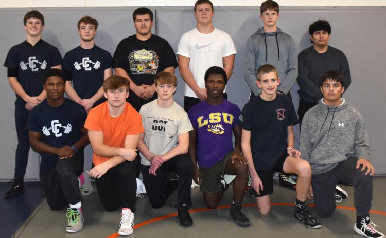2024-25 CCO Wrestling: (front) Tymari Francis (CC), Aden Feezell (OSC), Cooper DeWitt (CC), Tyion Francis (CC), Billy Carnes (OSC), Calob Troy (CC). (Back): Jed Berggren (CC), Tony DeWitt (CC), Brenden Gabel (OSC), Mason Quilhot (CC), Paxton Burke (CC) and Joaquin Alvarez- Rodriguez (CC). Not pictured: Karston Dotson-Monroe (CC) and Derek Georges (CC). PCN photo by Beth Sparrow.