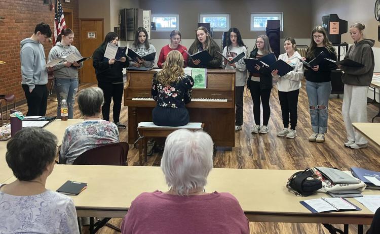 The Cross County High School Choir performed for the Women’s Club in Stromsburg this past Monday. Photo was provided.