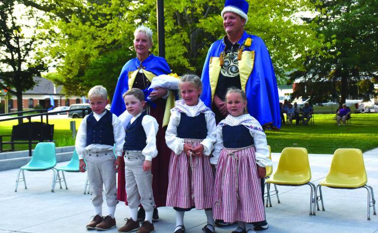 Above: King Tim Alvis and Queen Sherri Georges were crowned on Friday night. Also pictured are attendants Owen Nielsen, Trevor Leitz, Halsey Prohaska and Laura Johnson. PCN photo by Beth Sparrow.