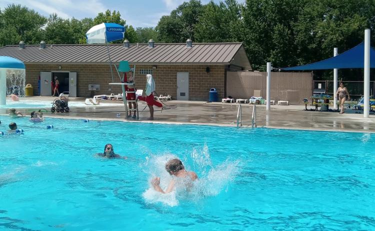 Local kids battle the highest temperatures of the year by playing at the pool. Photo provided.