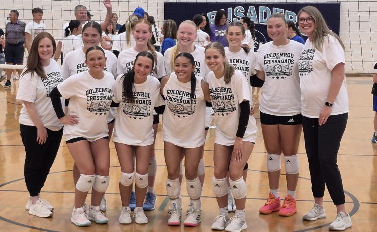 Volleyball champs- The Crossroads and Goldenrod Conferences got together for the annual volleyball and head-to-head girls and boys basketball games this past weekend. Volleyball was held at GICC while the basketball games were played at Osceola High School. It was a clean sweep for the CRC in all the games. PCN photo by Ken Kush