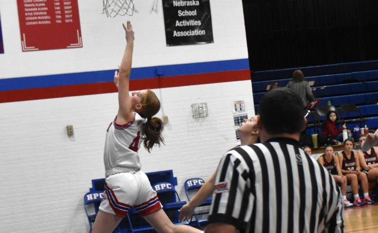 Peyton Hofmann puts one up in last week’s game. PCN file photo by Beth Sparrow.
