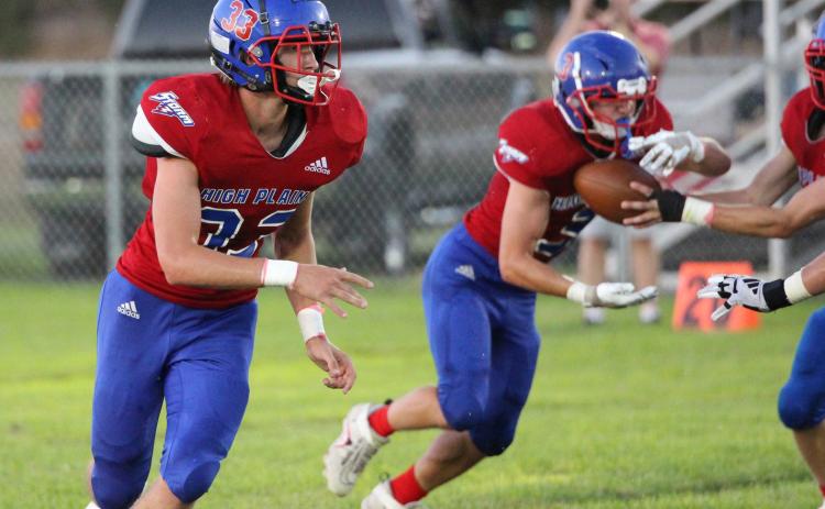 Hudson Urkoski gets the ball to run. PCN file photo by Travis Lane.
