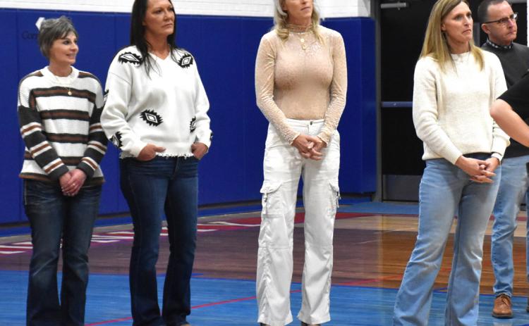 The 1993 Clarks girls track and field team were honored as they were Class D state champions then. Ten girls and three coaches were a part of that team. Four ladies were in attendance along with Coach Norm Manstedt (not pictured).