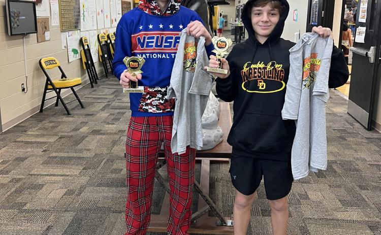 Jett Vrbka  and Carter Eickmeier both took first in their last year doing the Double Dog tournament. Photos provided