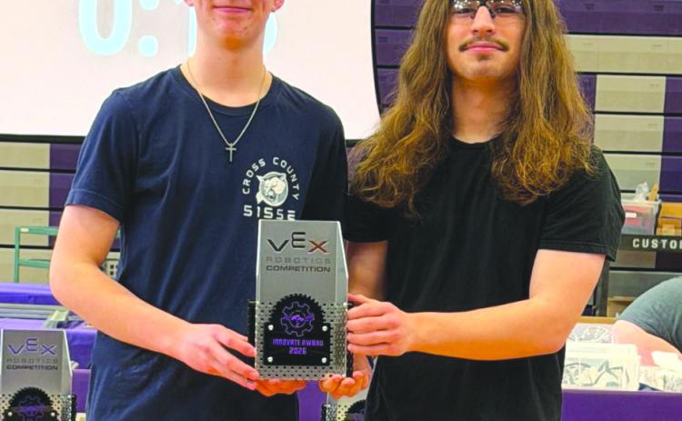 Cross County robotics thought their season was over, until it wasn’t. Team 5155E (Sam Haug and Bradley Lott) qualified for a wildcard to worlds! Worlds will be held in St. Louis, Missouri from April 21-24. Good luck! Photo provided/file photo.