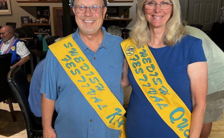Newly crowned Swedish Festival King Steve Dubas and Queen Judy Hanson were honored at a public reception at the Rose Colored Glass in Stromsburg on Thursday, June 25. Several past festival kings and queens were there to congratulate the new king and queen. Those hosting the event this year were past kings and queens, Tim Alvis and Sherri Georges along with Ken Everingham and Michelle Dubas. Photo provided.