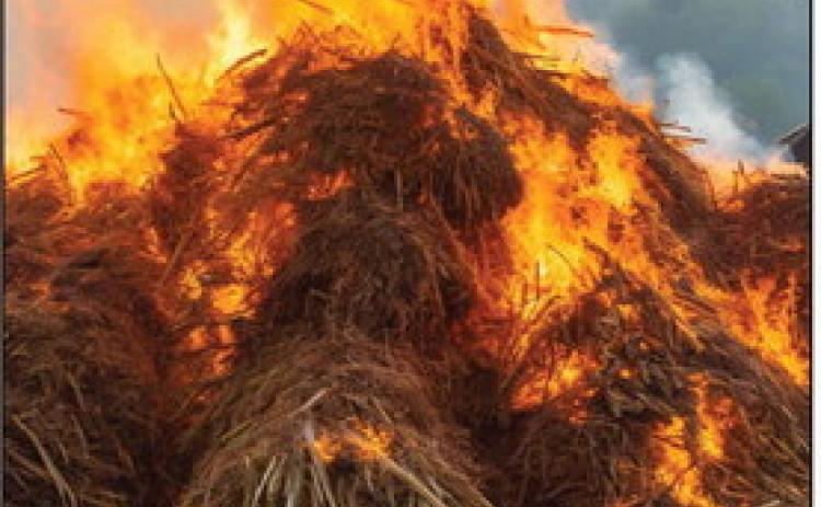 Hay burning. Photo illustration.