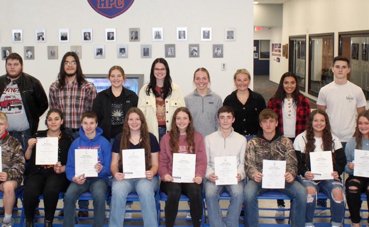 Front row: Gage Friesen, Samantha Ertzner, Hudson Urkoski, Allie Howell, Rylee Ackerson, Haden Helgoth, Ayden Hans, McKinley Warnick, Elanie Sweet. Back row: Wyatt Urkoski, Adam Behrens, Nathan Ertzner, Emily Ackerson, Kenzie Wruble, Hailey Lindburg, Kyleigh Farley, Esperanza Lesiak, Gavin Morris, and Yessica Barrios. Photo Provided