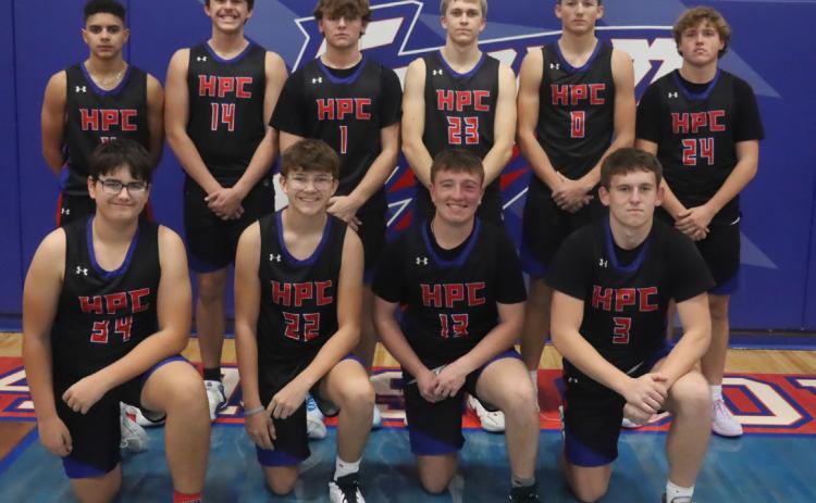 Members of the High Plains boys basketball team include; Front (L-R); Jerry Carlson, Caleb Dubas, Cameron Reed, Carson Swedenburg Back- Saul Lopez Santos, Bowdy Glasser, Kyler Hans, Brodey Spurling, Colin Howell, Chase Owens. Not Pictured- Garyt Lesiak Schedule High Plains Basketball December