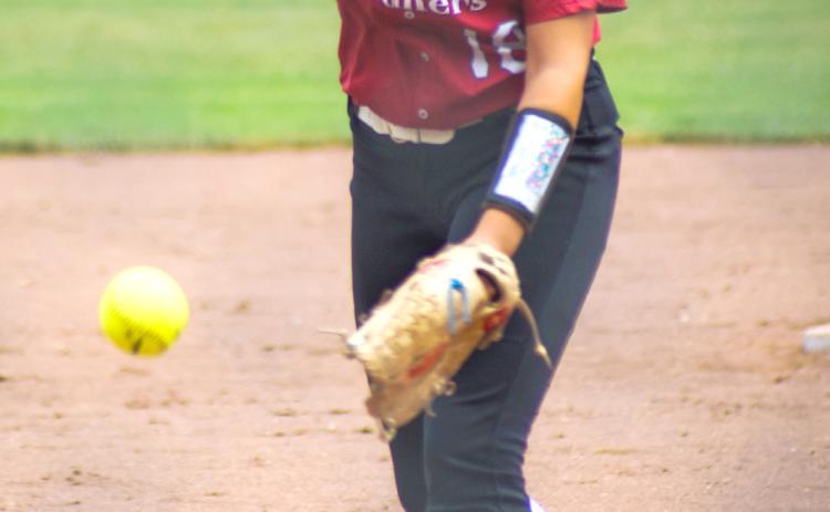 Courtney Sunday used her arm and bat to help the Polk County Slammers to a 2-1 record over the weekend at the Wisner Invite. PCN photo by Erin Dickey